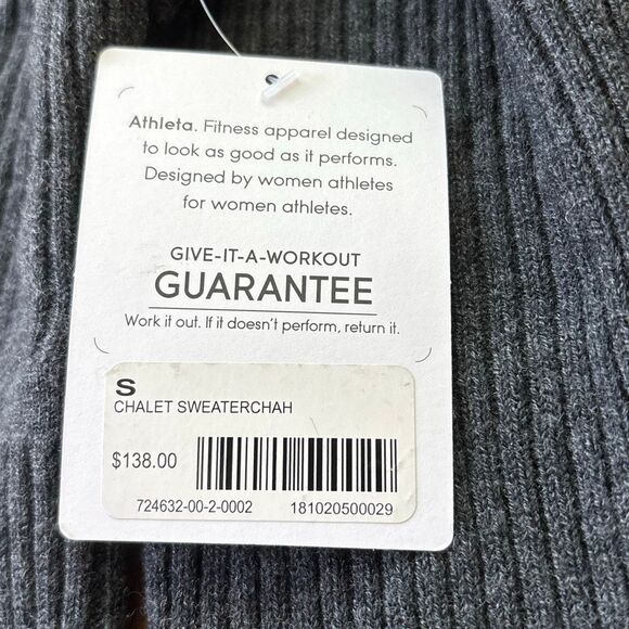 NWT Athleta Chalet Merino Wool sweater dress Sz S Heather Gray ribbed travel - Picture 8 of 13